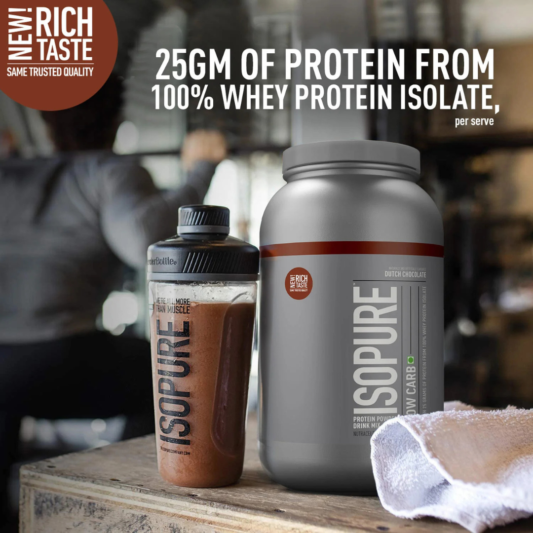 Isopure Low Carb Protein Powder Dutch Chocolate 3lbs, Gluten & Lactose Free