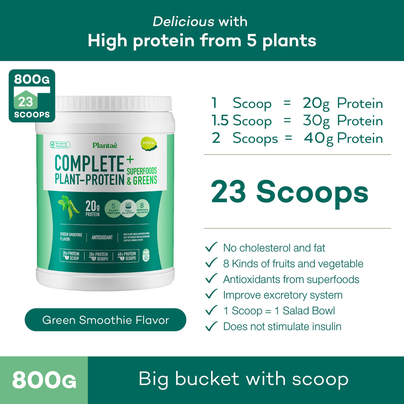 Plantae Complete Plant Protein with Superfoods & Greens