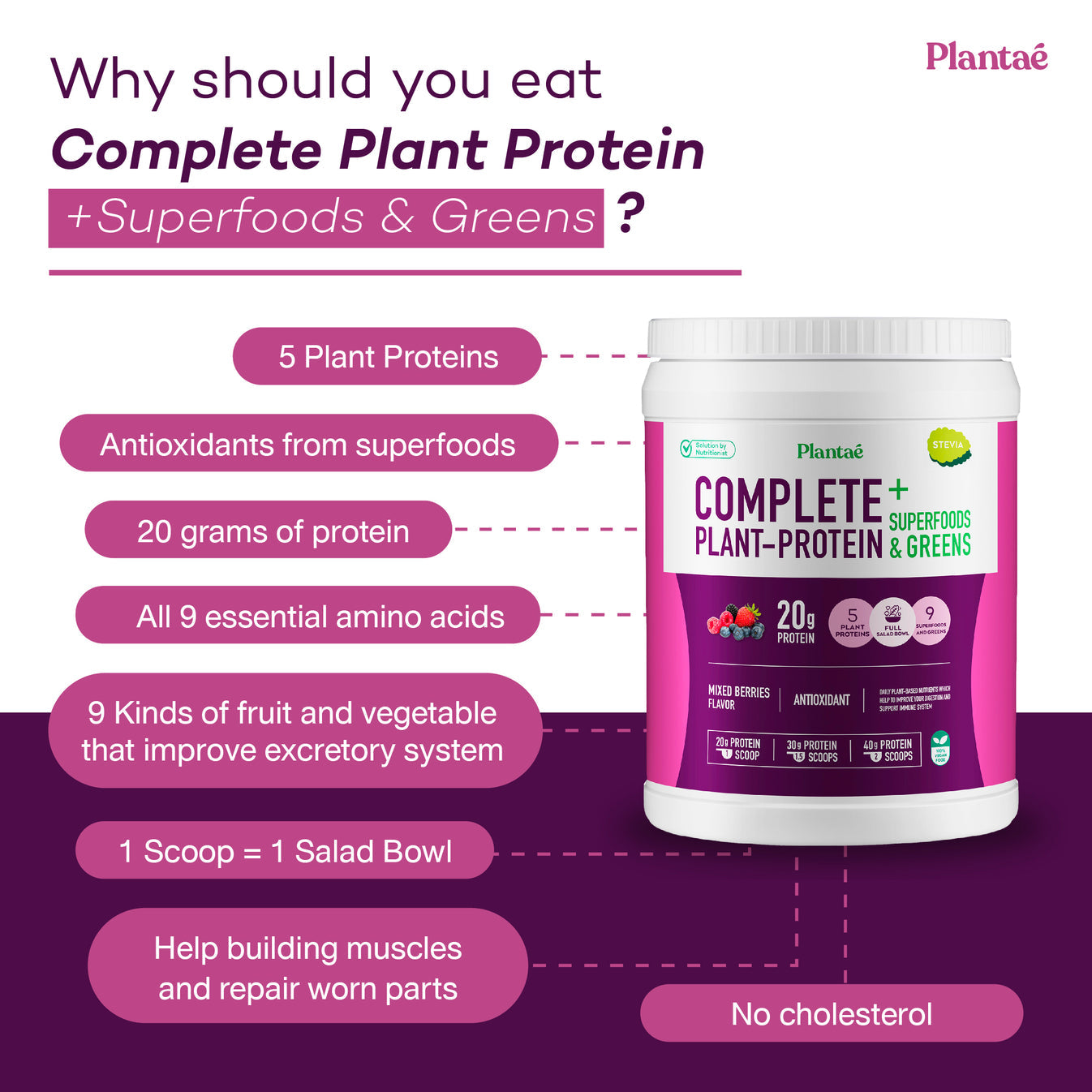 Plantae Complete Plant Protein with Superfoods & Greens