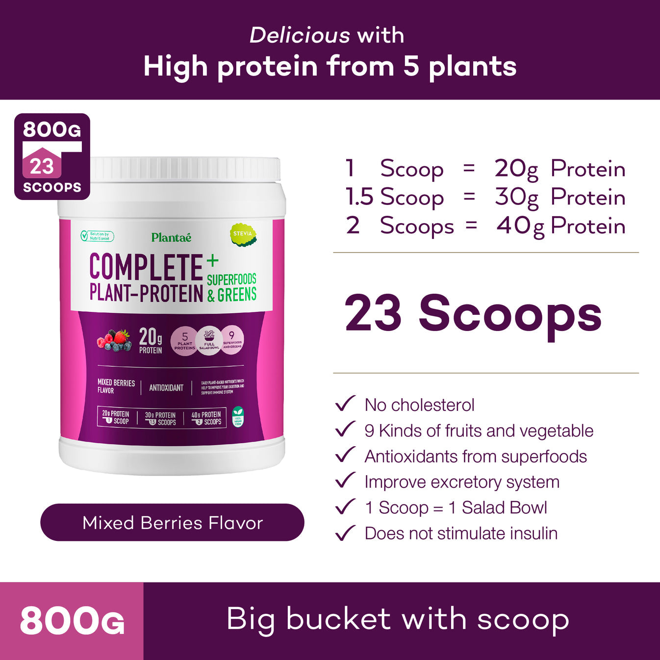 Plantae Complete Plant Protein with Superfoods & Greens