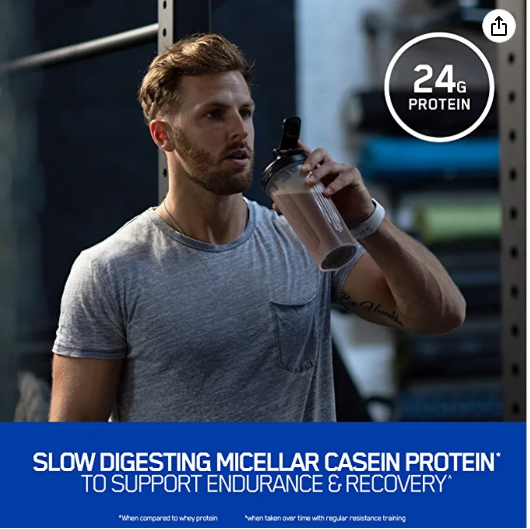 Optimum Nutrition Gold Standard 100% Micellar Casein Protein Powder 4lbs