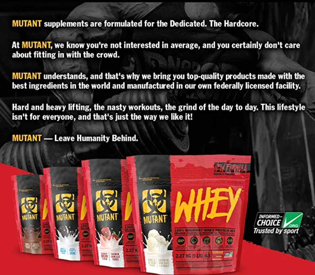 Mutant Whey – Muscle Building Whey Protein Powder 2lbs / 4lbs / 5lbs