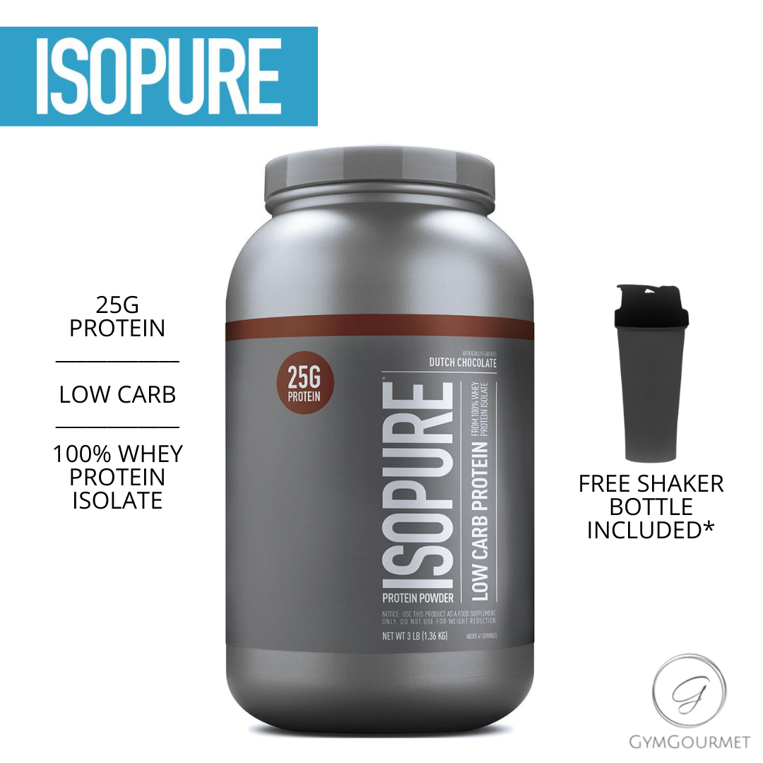 Isopure Low Carb Protein Powder Dutch Chocolate 3lbs, Gluten & Lactose Free