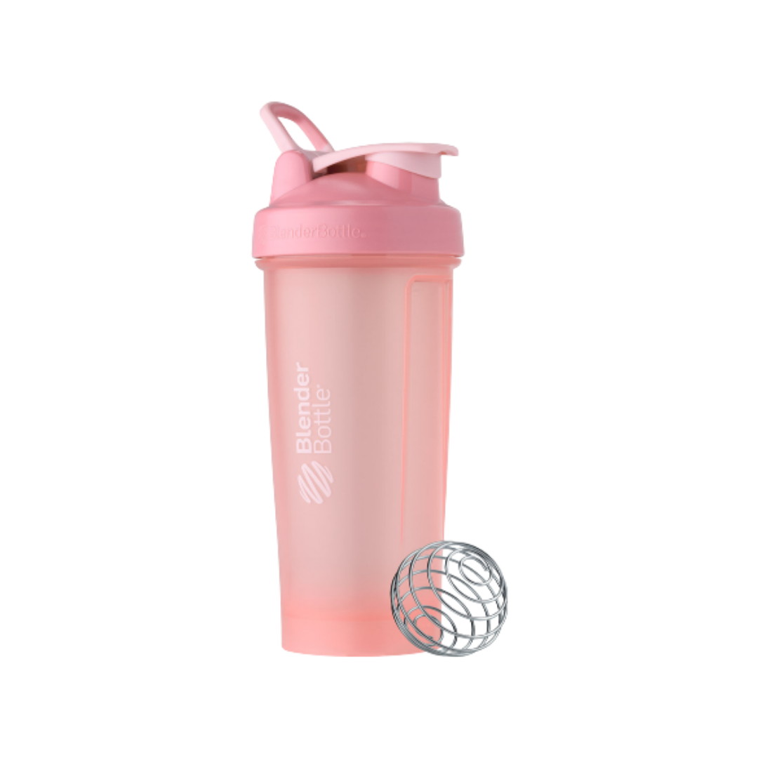 BlenderBottle 32oz Classic Shaker Cup with Wire Whisk BlenderBall and  Carrying Loop, Full Color Pink 