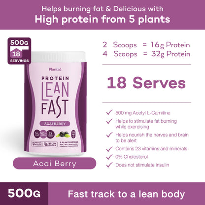 Plantae Lean Fast Fat Burning Protein Powder 500g
